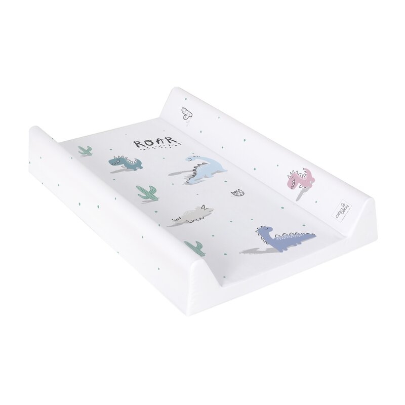 Saltea de infasat, Ceba Baby, Confort, 50x70 cm, Atasabila la patut, Fara BPA, 0 luni+, Candy Andy Dino