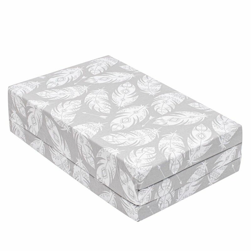 Salteluta pliabila, New Baby, Standard, Pentru patut, Cu geanta de transport inclusa, Cu husa detasabila din bumbac, Din spuma, 120x60x5 cm, 0 luni+, Feather