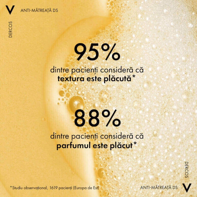 Sampon anti-matreata pentru par uscat Dercos, 390 ml, Vichy