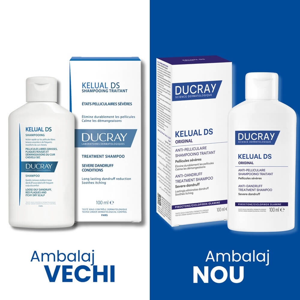 Sampon tratament anti-matreata severa Kelual DS Original, 100 ml, Ducray Sampon tratament anti-matreata severa Kelual DS Original, 100 ml, Ducray