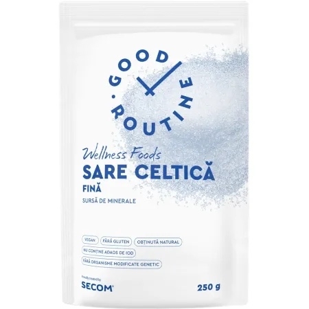 Sare celtica fina Good Routine Wellness Foods, 250 g, Secom Sare celtica fina Good Routine Wellness Foods, 250 g, Secom