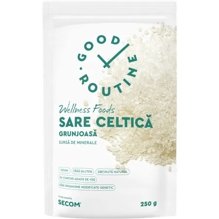 Sare celtica grunjoasa Good Routine Wellness Foods, 250 g, Secom Sare celtica grunjoasa Good Routine Wellness Foods, 250 g, Secom
