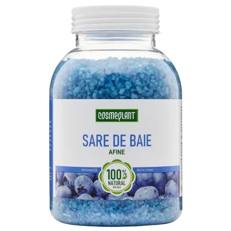 Sare de baie cu extract de afine Cosmeplant, 1000 g, Viorica Sare de baie cu extract de afine Cosmeplant, 1000 g, Viorica