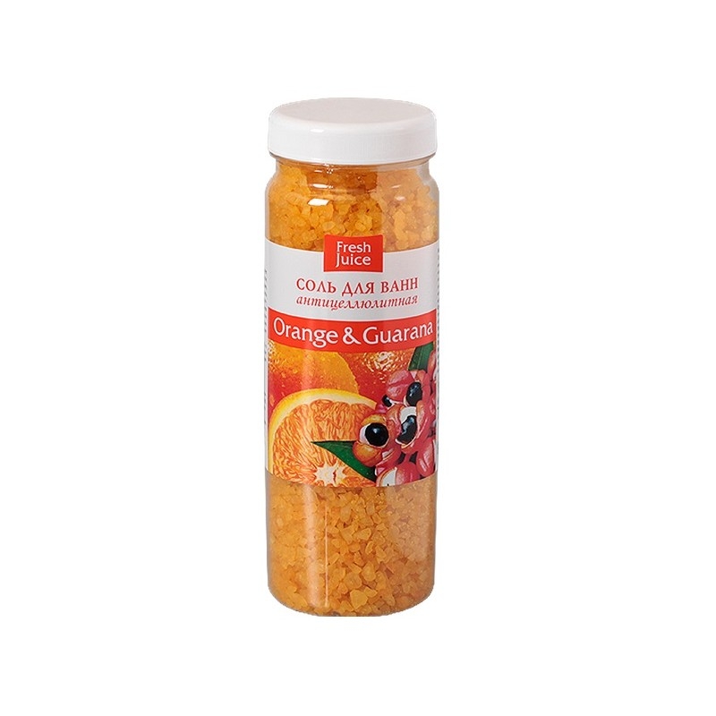 Sare de baie cu extracte de portocal si guarana, 700 g, Fresh Juice