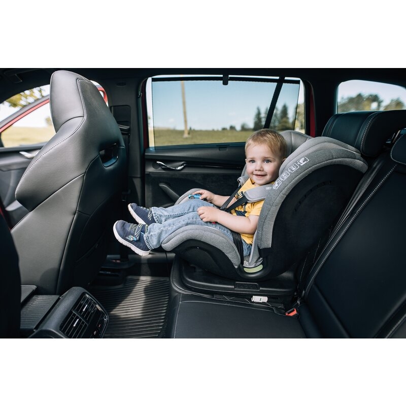 Scaun auto, FreeON, Trex, Pentru copii, I-Size, 76 - 150 cm, Tehnologie Isofix + Top Tether, Spatar si tetiera reglabile, Conform ECE R129, Grey