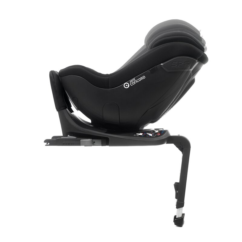 Scaun auto, Jane, Iflow I-Size, Rotire 360 grade, 40 - 105 cm, Cu Isofix si picior stabilizator, Protectie superioara in caz de impact lateral - SPS, Conform cu standardul european de securitate ECE R129, Matt Black