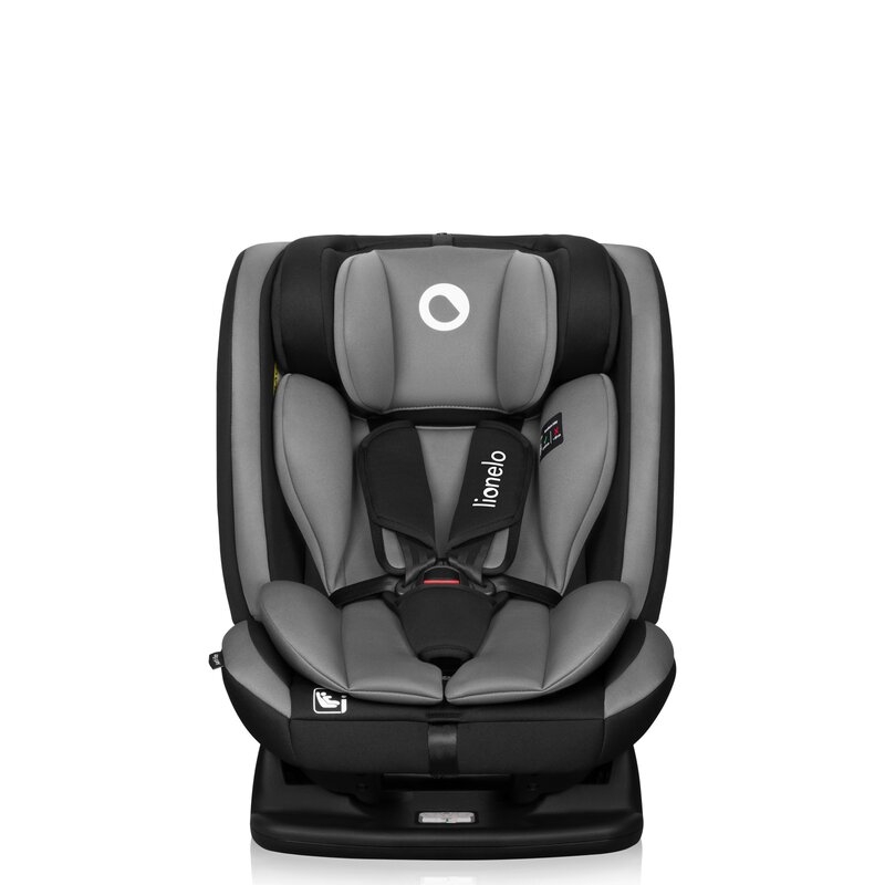 Scaun auto, Lionelo, Aart i-Size, Cu spatar inclinabil in 4 pozitii, Cu tetiera reglabila in 13 pozitii, 0-36 Kg, 40-150 cm, Cu centura siguranta in 3 puncte, Conform cu ECE R129/03, Gri