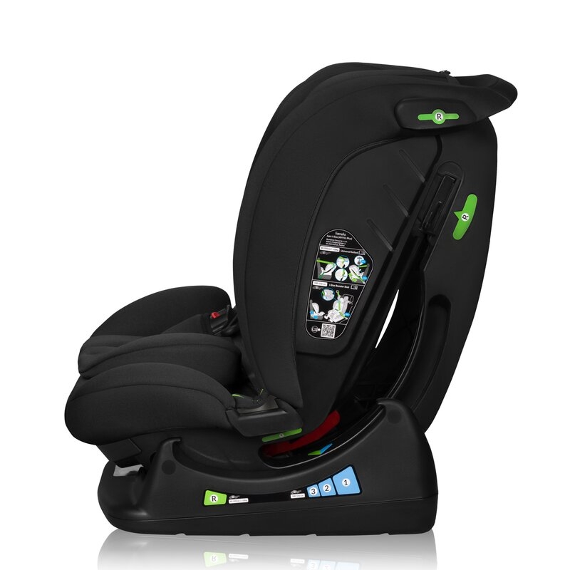 Scaun auto, Lionelo, i-Size Izzy, 0-36 Kg, 40-150 cm, Instalare cu centurile masinii, Protectie laterala, Ajustare spatar in 3 pozitii, Tetiera reglabila in 13 trepte, Conform cu R129, Negru