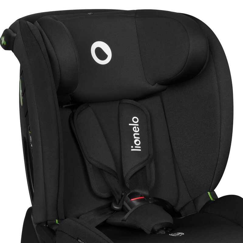 Scaun auto, Lionelo, i-Size Izzy, 0-36 Kg, 40-150 cm, Instalare cu centurile masinii, Protectie laterala, Ajustare spatar in 3 pozitii, Tetiera reglabila in 13 trepte, Conform cu R129, Negru
