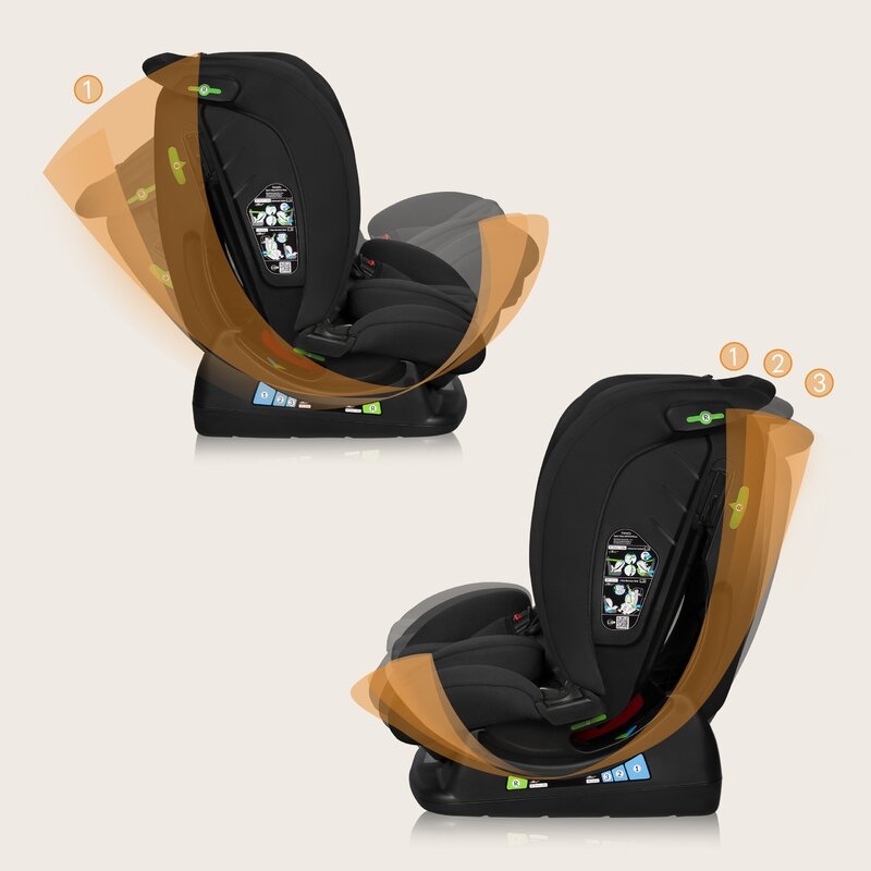 Scaun auto, Lionelo, i-Size Izzy, 0-36 Kg, 40-150 cm, Instalare cu centurile masinii, Protectie laterala, Ajustare spatar in 3 pozitii, Tetiera reglabila in 13 trepte, Conform cu R129, Negru