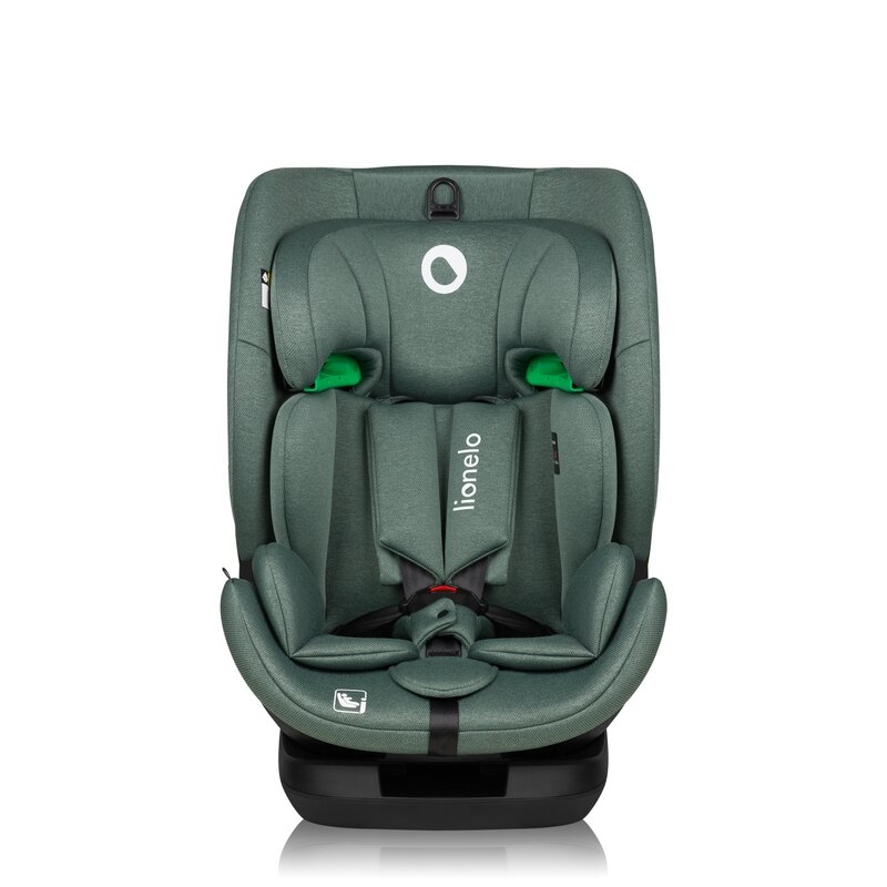 Scaun auto, Lionelo, Lavender I-size, Isofix, Cu centura TopTether, Cu spatar inclinabil in 5 pozitii, Cu tetiera reglabila in 13 pozitii, Instalare cu fata inainte, 9-36 Kg, 76-150 cm, Conform cu ECE R129, Verde