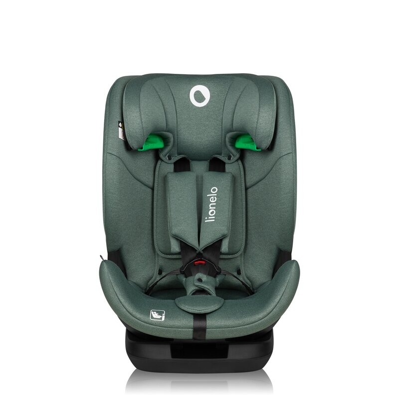 Scaun auto, Lionelo, Lavender I-size, Isofix, Cu centura TopTether, Cu spatar inclinabil in 5 pozitii, Cu tetiera reglabila in 13 pozitii, Instalare cu fata inainte, 9-36 Kg, 76-150 cm, Conform cu ECE R129, Verde