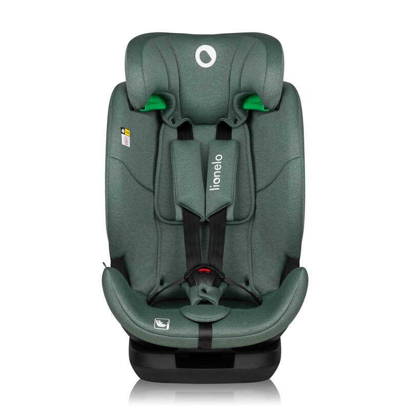 Scaun auto, Lionelo, Lavender I-size, Isofix, Cu centura TopTether, Cu spatar inclinabil in 5 pozitii, Cu tetiera reglabila in 13 pozitii, Instalare cu fata inainte, 9-36 Kg, 76-150 cm, Conform cu ECE R129, Verde