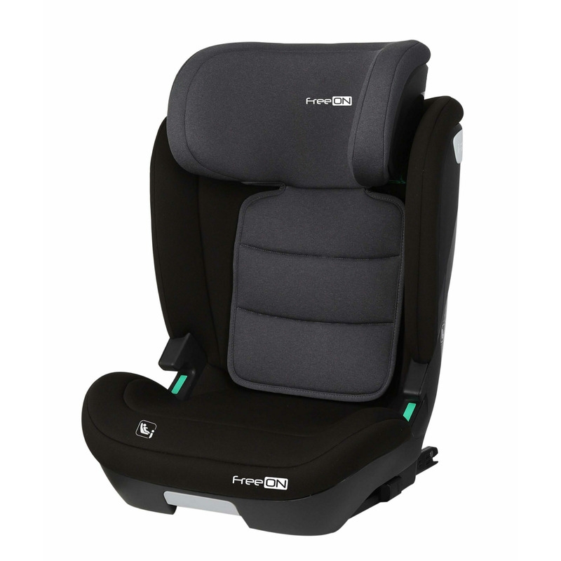 Scaun auto pentru copii, Rider, 100 - 150 cm/ 3 - 12 ani, Tehnologie Isofix, Cu spatar reglabil, Cu tetiera reglabila in 10 pozitii, Conform cu standardul european de securitate ECE R129, FreeON, Black