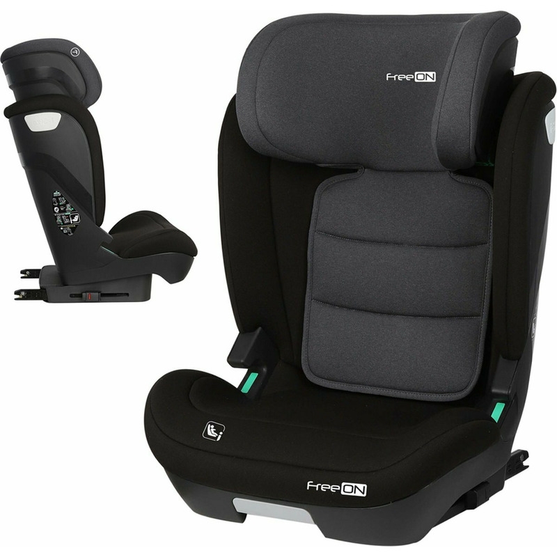 Scaun auto pentru copii, Rider, 100 - 150 cm/ 3 - 12 ani, Tehnologie Isofix, Cu spatar reglabil, Cu tetiera reglabila in 10 pozitii, Conform cu standardul european de securitate ECE R129, FreeON, Black