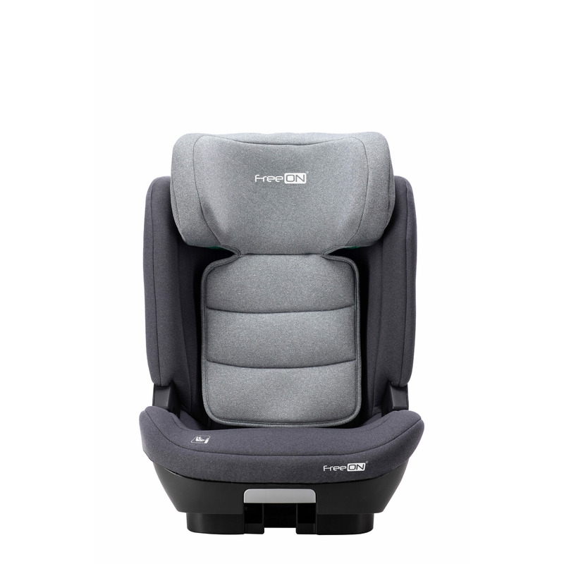 Scaun auto pentru copii, Rider, 100 - 150 cm/ 3 - 12 ani, Tehnologie Isofix, Cu spatar reglabil, Cu tetiera reglabila in 10 pozitii, Conform cu standardul european de securitate ECE R129, FreeON, Grey