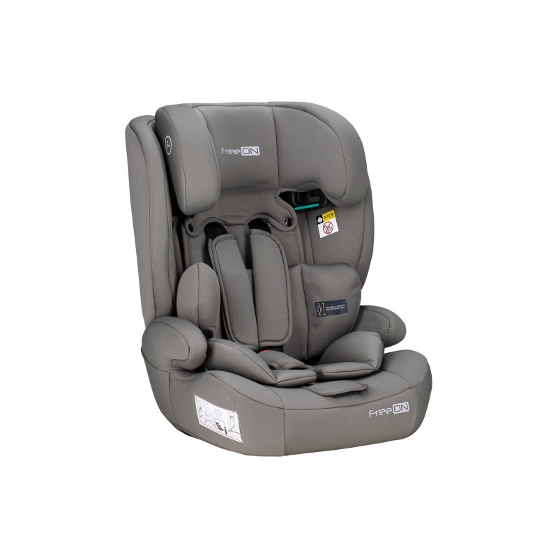Scaun auto pentru copii, Uran, I-Size, 76 - 150 cm/ 1 - 12 ani, Cu tetiera reglabila in 14 pozitii, Conform cu standardul european de securitate ECE R129, FreeON, Khaki Grey