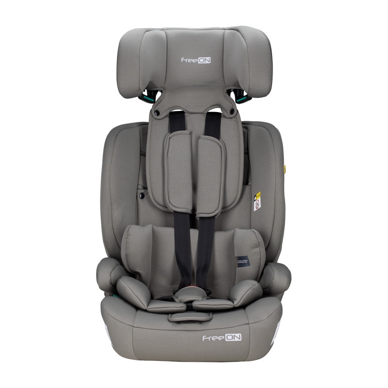 Scaun auto pentru copii, Uran, I-Size, 76 - 150 cm/ 1 - 12 ani, Cu tetiera reglabila in 14 pozitii, Conform cu standardul european de securitate ECE R129, FreeON, Khaki Grey