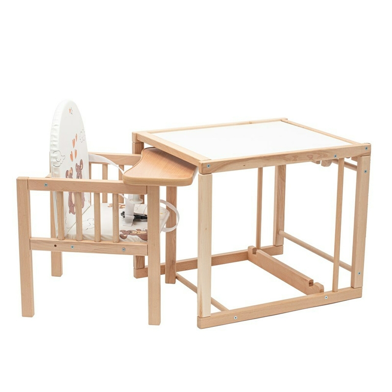 Scaun de masa, 2 in 1, Din lemn, Inaltime 93 cm, Victory Natur, New Baby