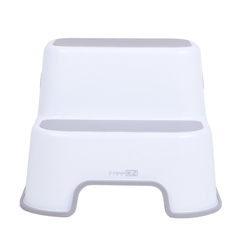 Scaunel Inaltator WC in Doua Trepte, Suprafata antiderapanta, FreeON, White & Grey