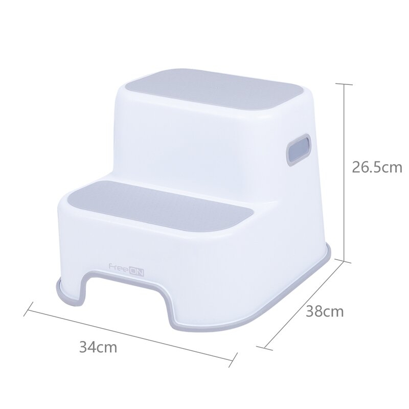Scaunel Inaltator WC in Doua Trepte, Suprafata antiderapanta, FreeON, White & Grey