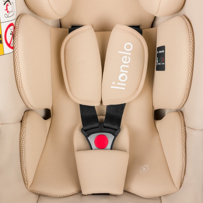 Scoica auto, Lionelo, i-Size Astrid, Include baza Isofix, 0-13 Kg, 40-87 cm, Cu maner si capotina reglabile, Cu protectie laterala avansata, Salteluta confortabila, Testat ADAC, Conform cu R129, Bej