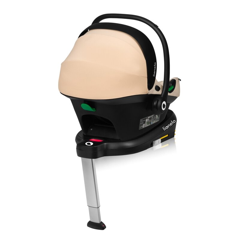 Scoica auto, Lionelo, i-Size Astrid, Include baza Isofix, 0-13 Kg, 40-87 cm, Cu maner si capotina reglabile, Cu protectie laterala avansata, Salteluta confortabila, Testat ADAC, Conform cu R129, Bej