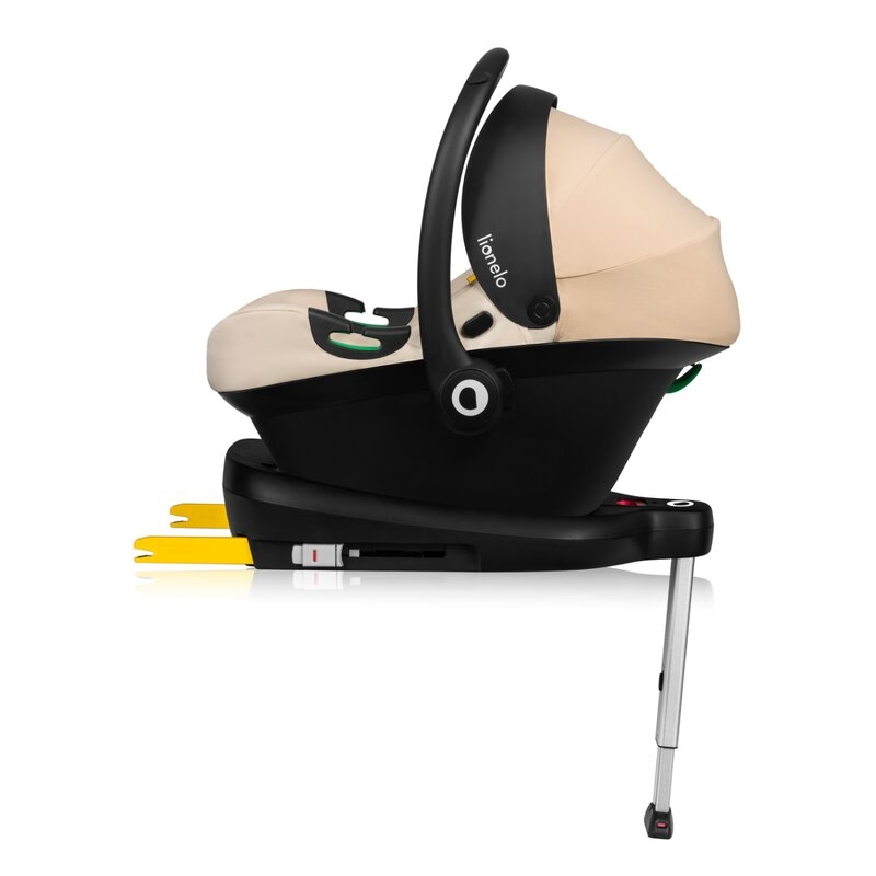 Scoica auto, Lionelo, i-Size Astrid, Include baza Isofix, 0-13 Kg, 40-87 cm, Cu maner si capotina reglabile, Cu protectie laterala avansata, Salteluta confortabila, Testat ADAC, Conform cu R129, Bej