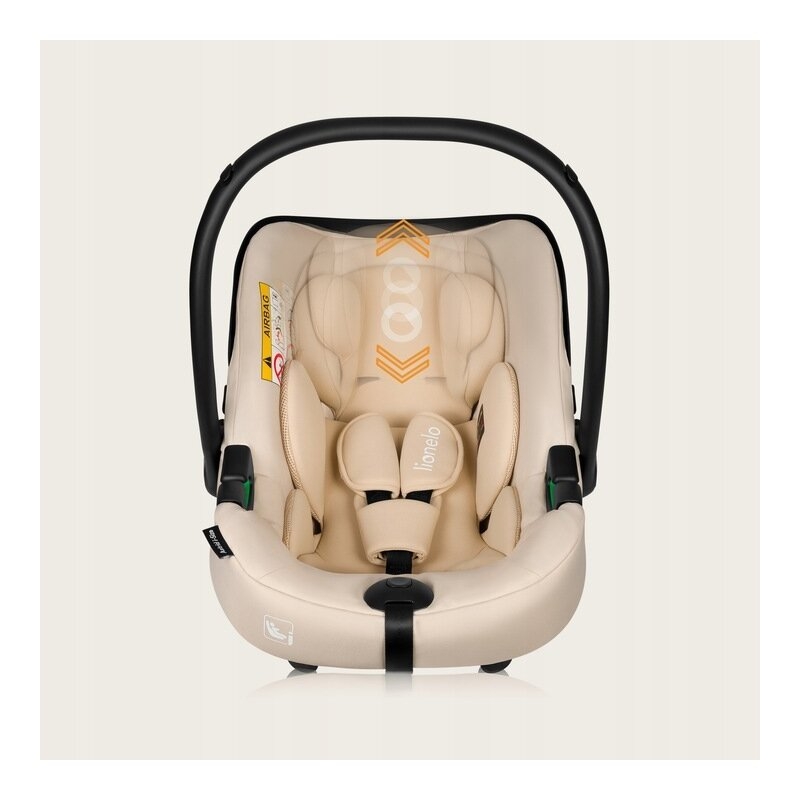 Scoica auto, Lionelo, i-Size Astrid, Include baza Isofix, 0-13 Kg, 40-87 cm, Cu maner si capotina reglabile, Cu protectie laterala avansata, Salteluta confortabila, Testat ADAC, Conform cu R129, Bej