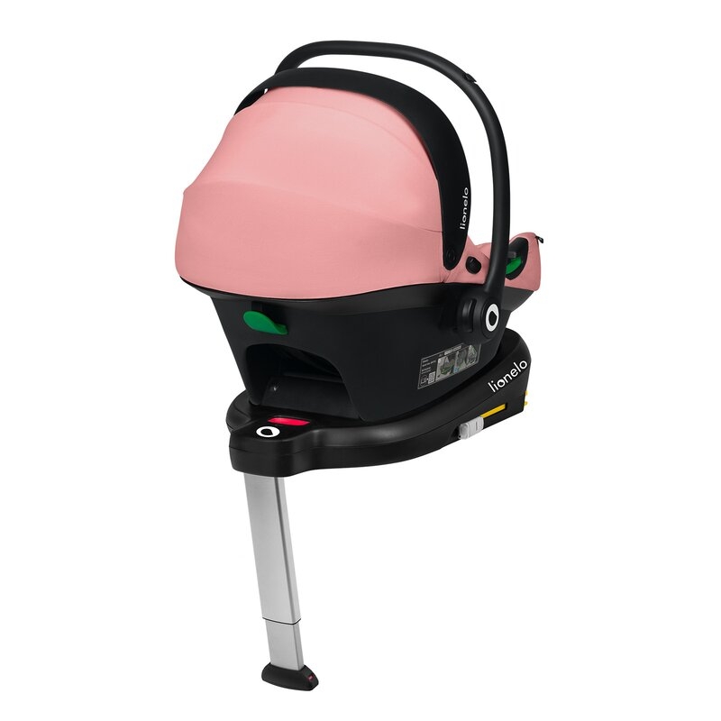Scoica auto, Lionelo, i-Size Astrid, Include baza Isofix, 0-13 Kg, 40-87 cm, Cu maner si capotina reglabile, Cu protectie laterala avansata, Salteluta confortabila, Testat ADAC, Conform cu R129, Roz