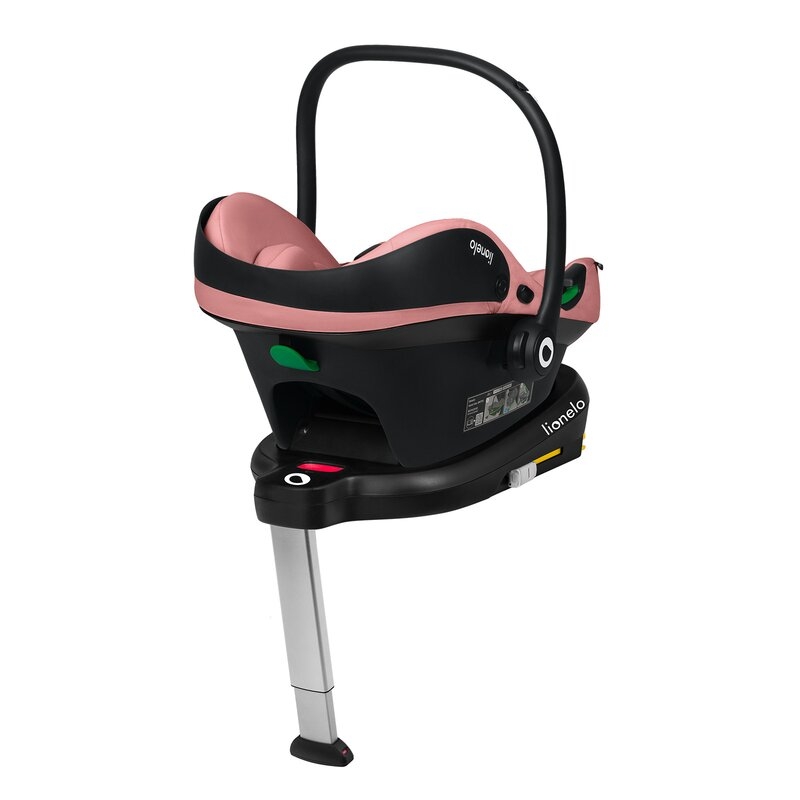 Scoica auto, Lionelo, i-Size Astrid, Include baza Isofix, 0-13 Kg, 40-87 cm, Cu maner si capotina reglabile, Cu protectie laterala avansata, Salteluta confortabila, Testat ADAC, Conform cu R129, Roz