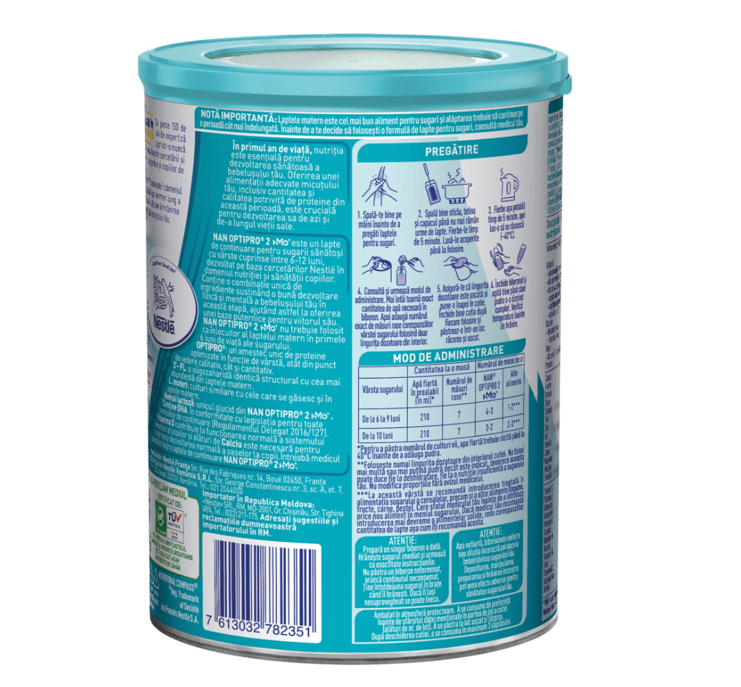 Nestle - Nan 2 Optipro HMO lapte praf pentru copii de la 6 luni 400g