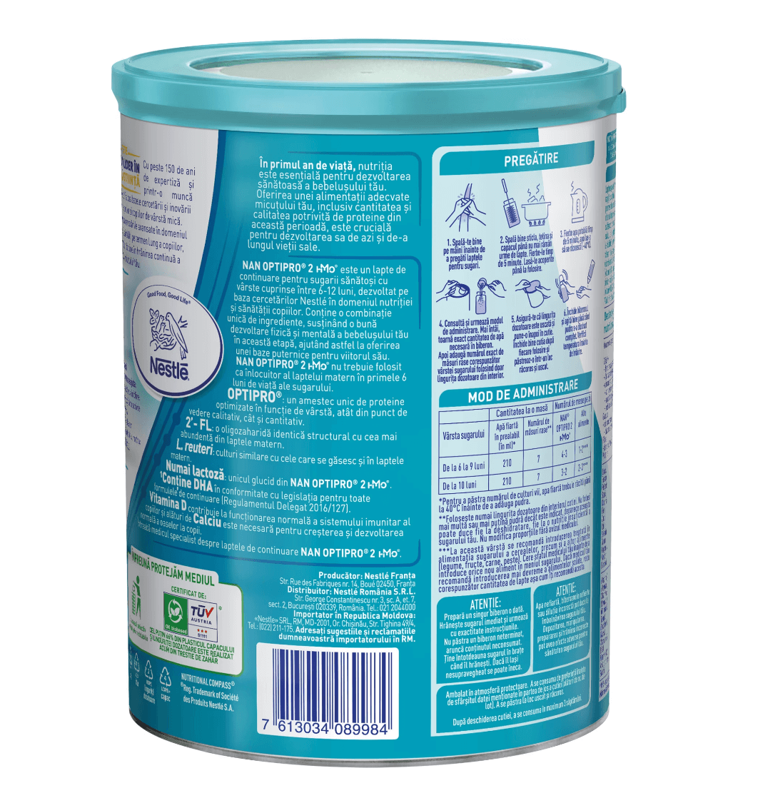Nestle - Nan 2 Optipro HMO lapte praf pentru copii de la 6 luni 800g