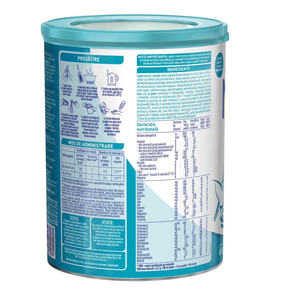 Nestle - Nan 2 Optipro HMO lapte praf pentru copii de la 6 luni 800g
