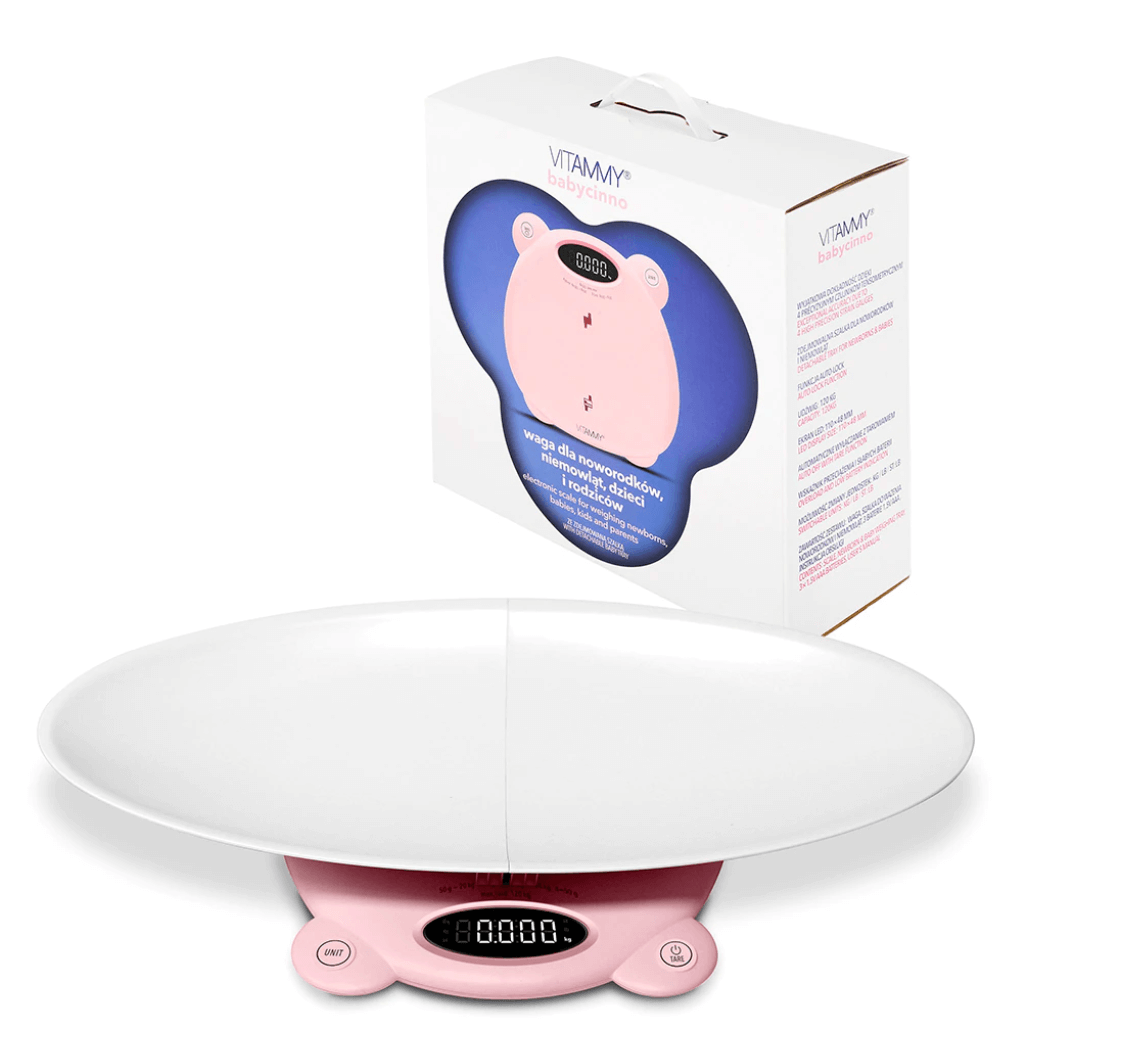 Vitammy - Babycinno cantar electronic 4 in 1 pentru nou-nascut si adulti maxim 120kg roz
