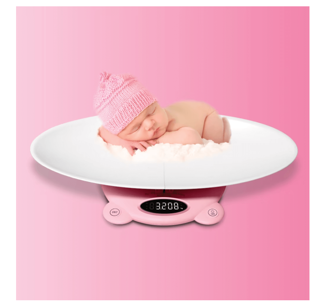 Vitammy - Babycinno cantar electronic 4 in 1 pentru nou-nascut si adulti maxim 120kg roz