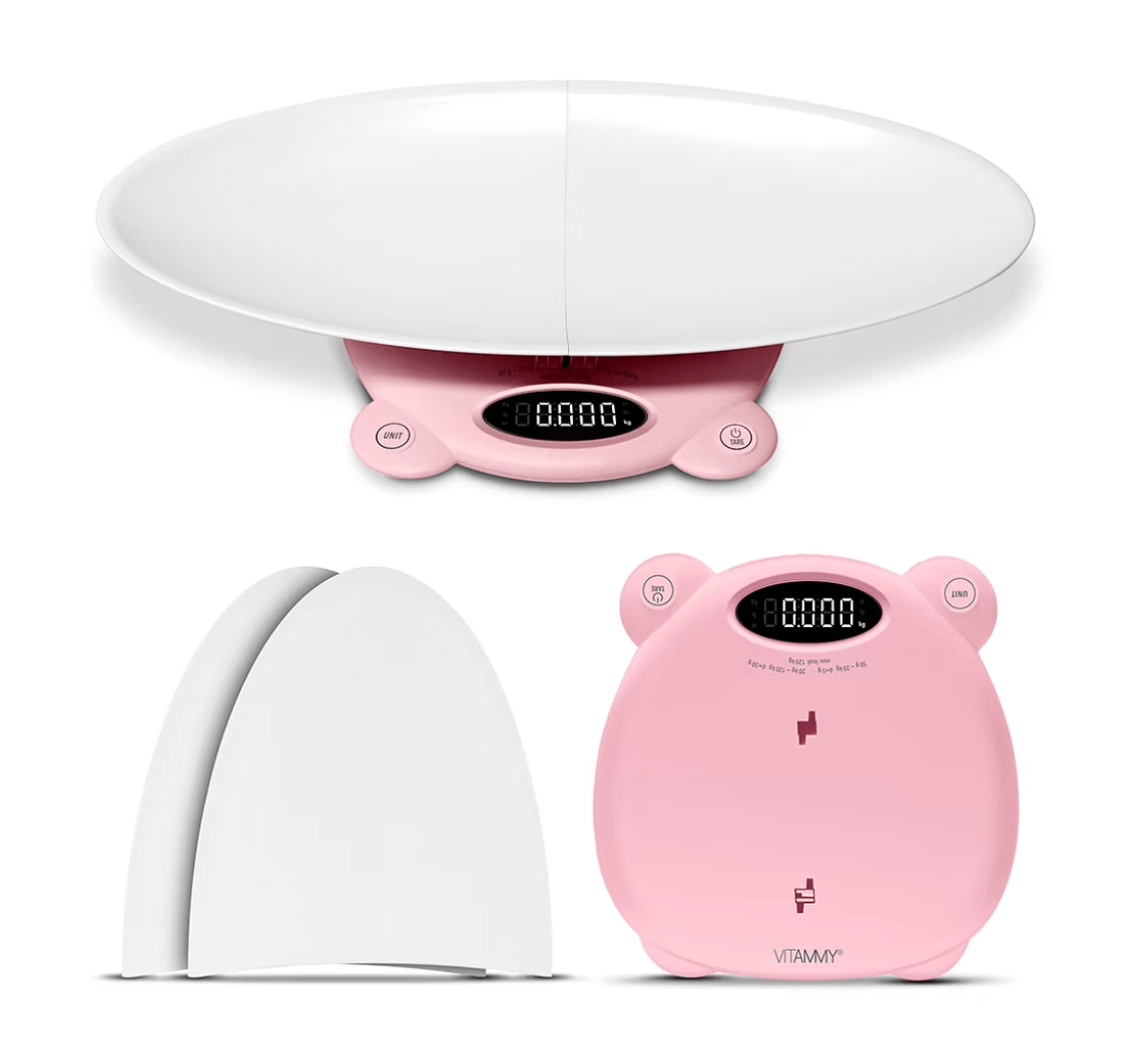 Vitammy - Babycinno cantar electronic 4 in 1 pentru nou-nascut si adulti maxim 120kg roz