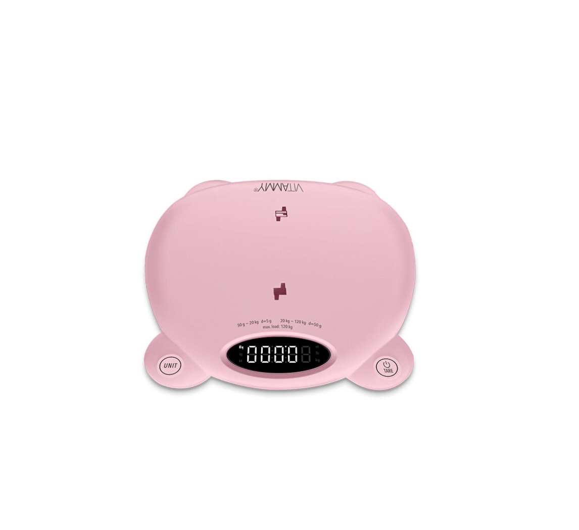 Vitammy - Babycinno cantar electronic 4 in 1 pentru nou-nascut si adulti maxim 120kg roz
