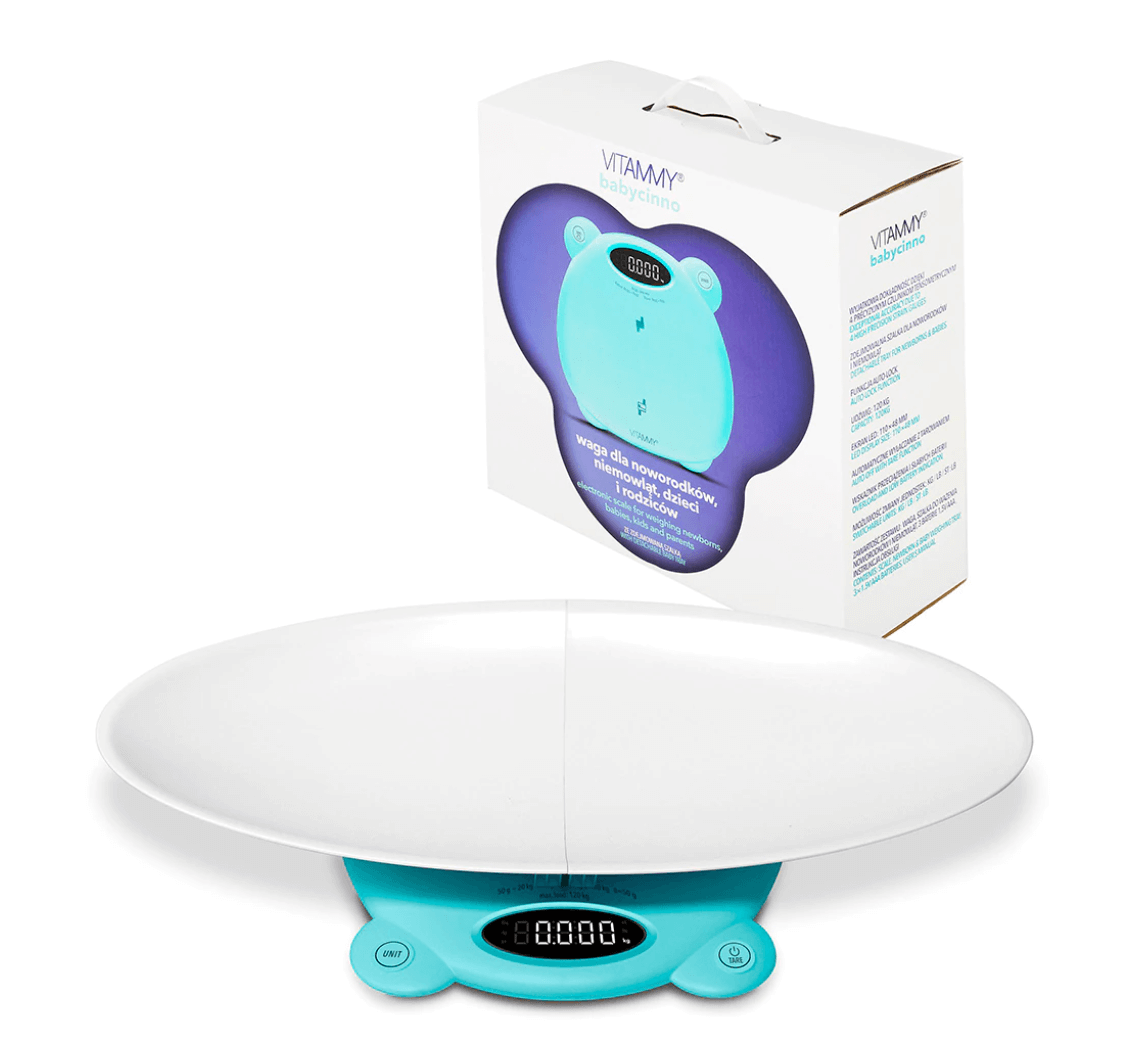 Vitammy - Babycinno cantar electronic 4 in 1 pentru nou-nascut si adulti maxim 120kg turcoaz