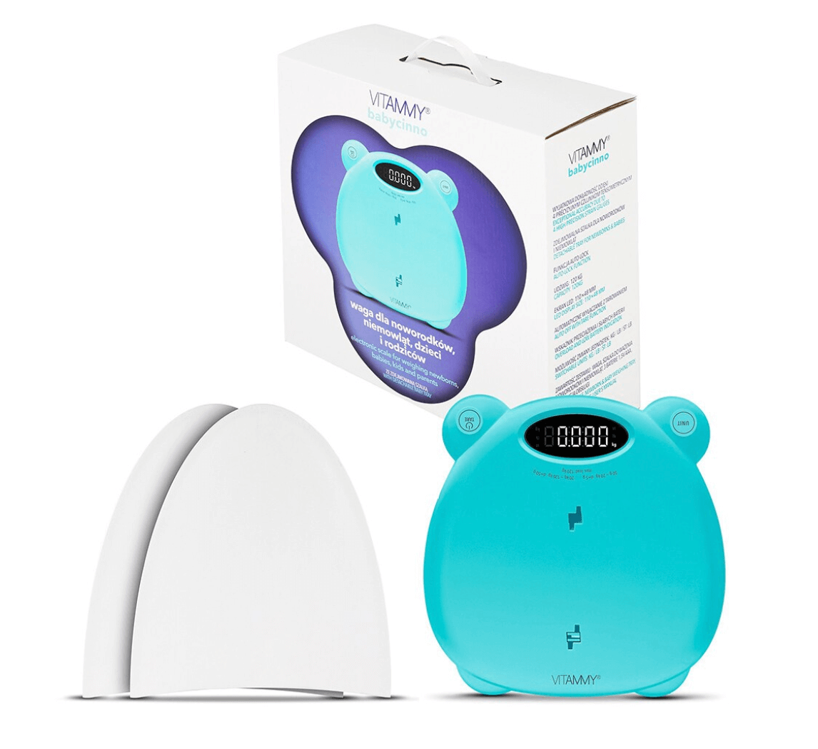 Vitammy - Babycinno cantar electronic 4 in 1 pentru nou-nascut si adulti maxim 120kg turcoaz