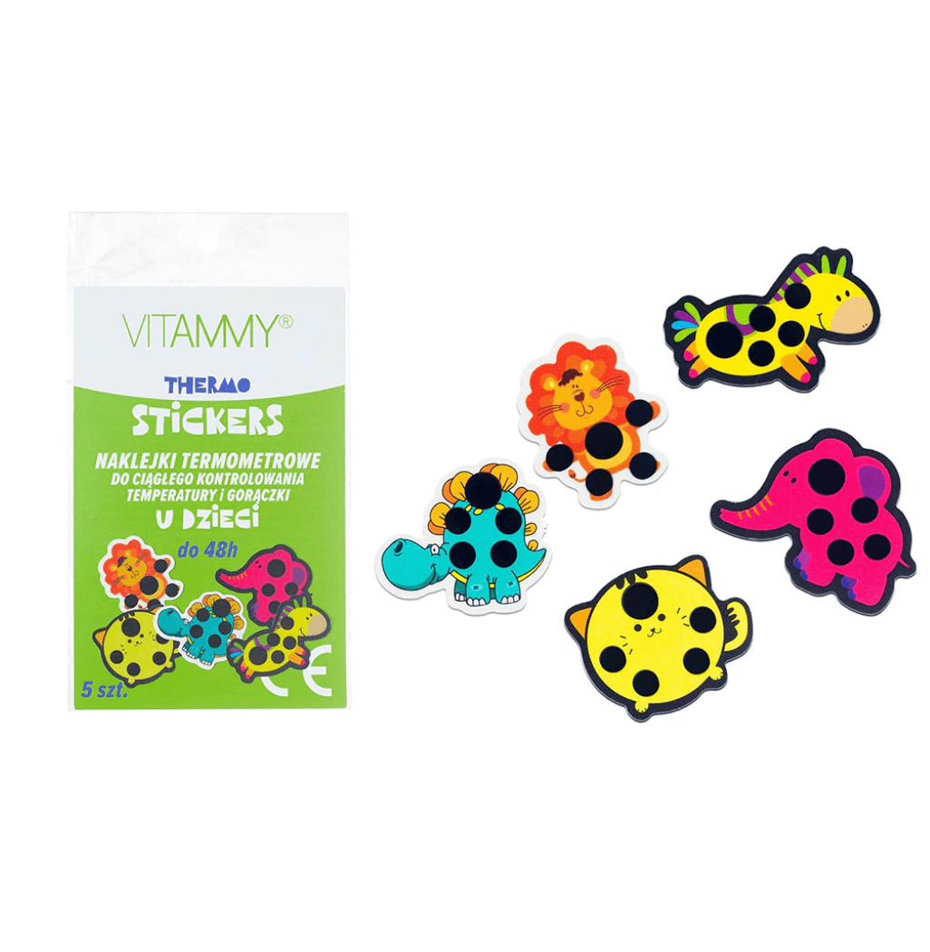 Vitammy - Thermo set 5 autocolante depistare febra cristale lichide multicolor