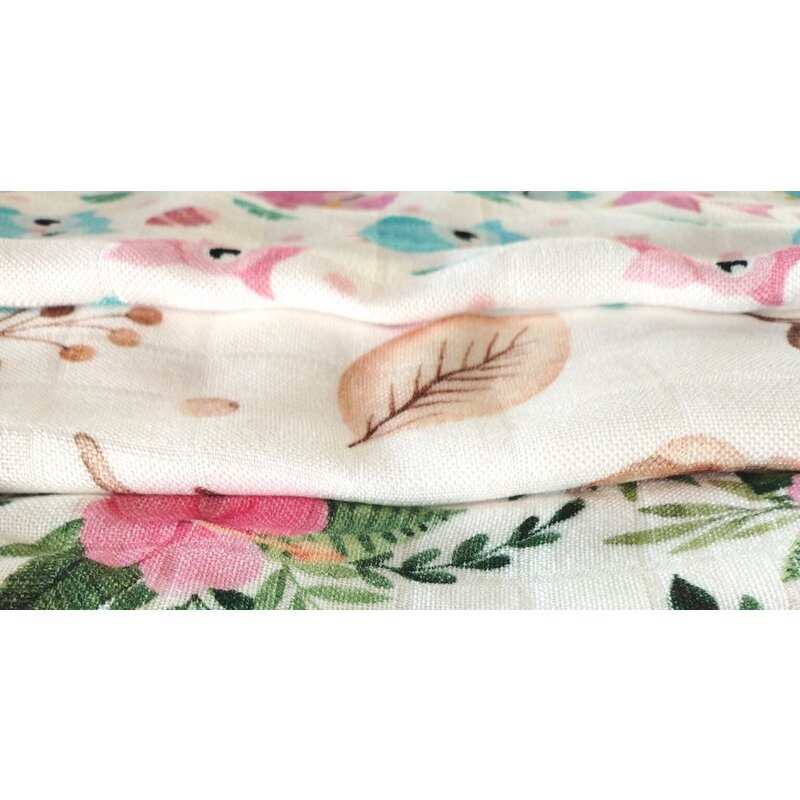 Scutec, Bocioland, Bambus, Antialergic si antibacterian, 30x30 cm, Material certificat Oeko Tex Standard 100, Boho Flowers