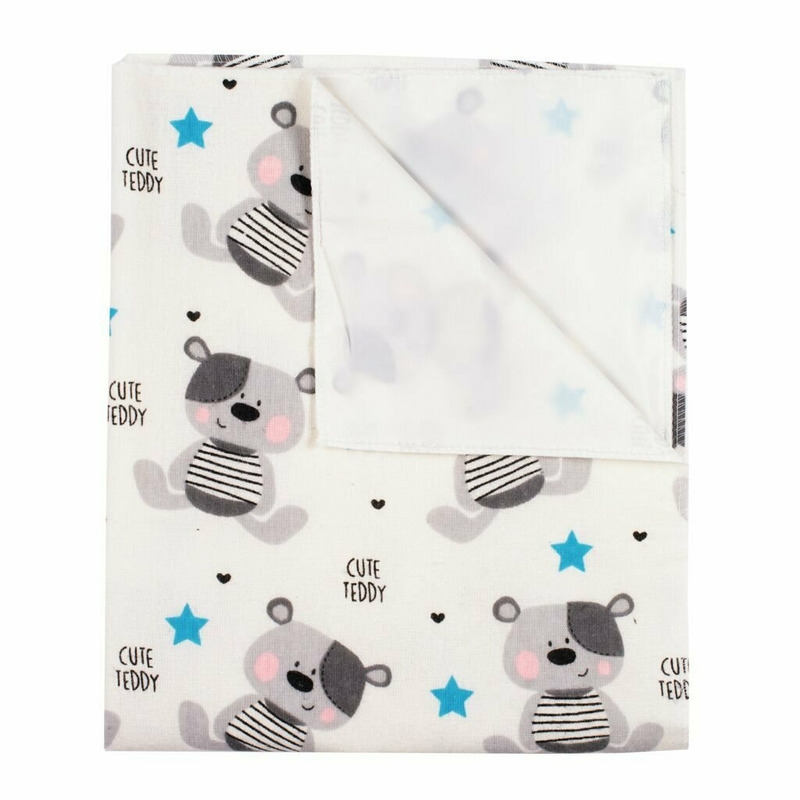 Scutec impermeabil din flanel, Cu multiple intrebuintari, Dimensiune 57x47 cm, New Baby, Cute Teddy