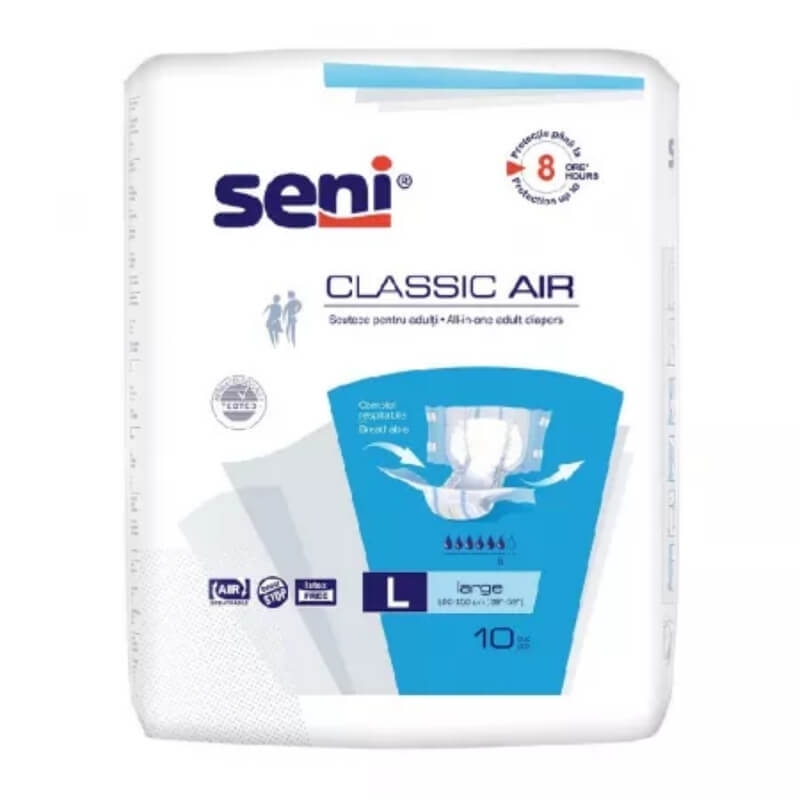 Scutece adulti Classic Air Large, 10 bucati, Seni