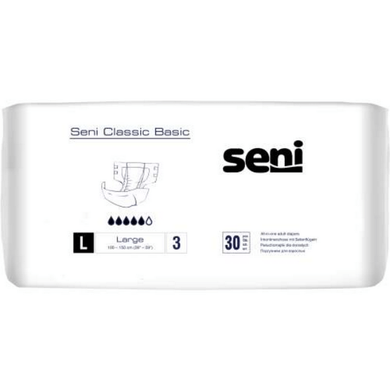 Scutece adulti Classic Basic Large, 30bucati, Seni