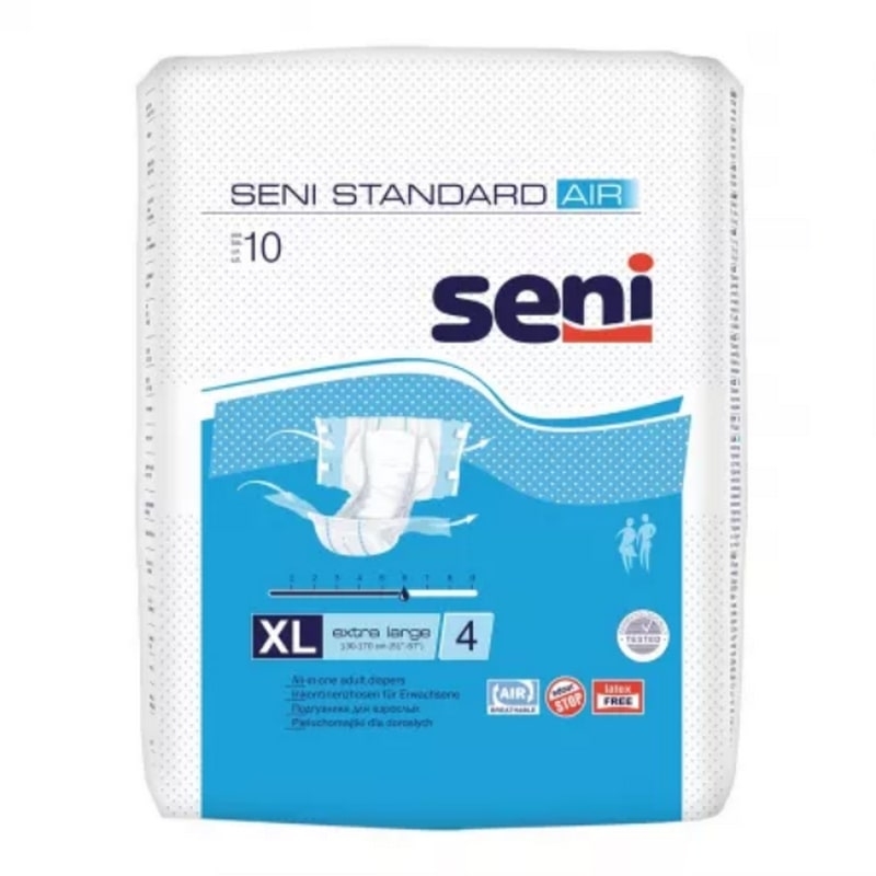 Scutece adulti cu sistem inchis Standard Air, Extra Large, 10 bucati, Seni