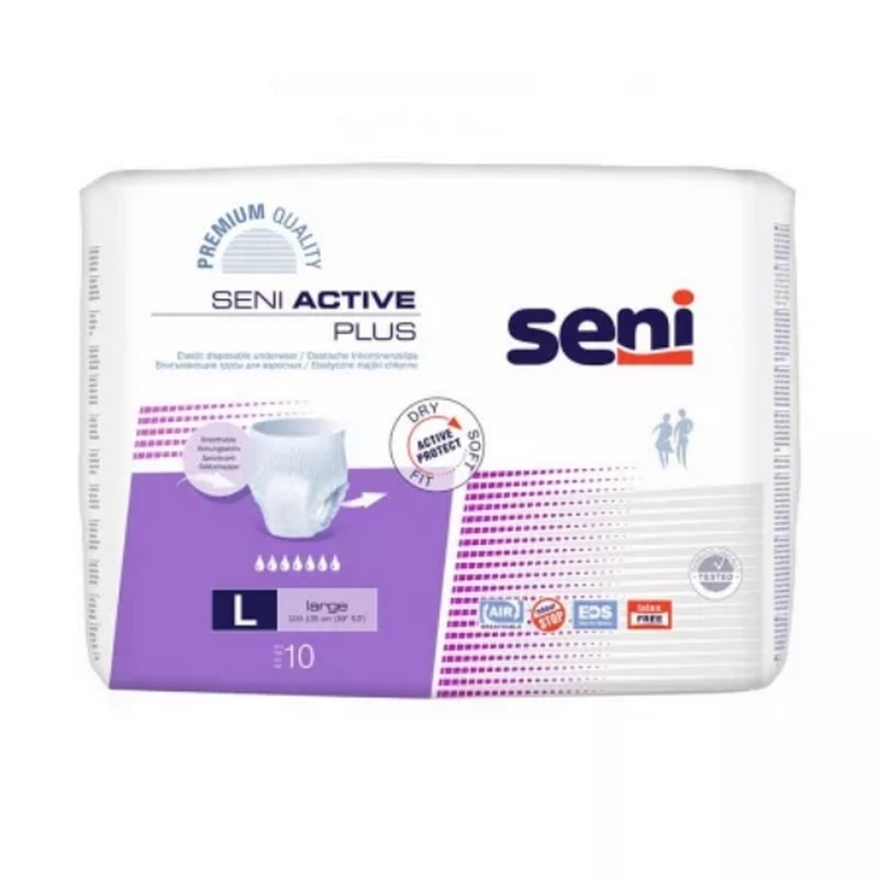 Scutece adulti tip chilot Active Plus, Large, 10 bucati, Seni