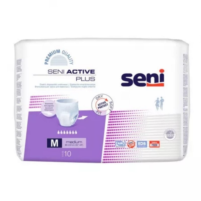 Scutece chilot adulti Active Plus, Medium, 10 bucati, Seni