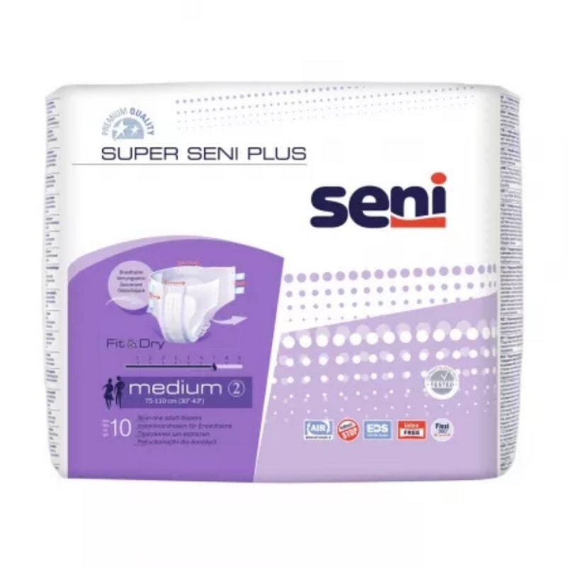 Scutece pentru adulti cu sistem inchis Medium Super Plus, 10 bucati, Seni