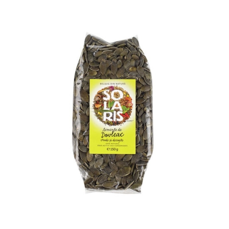Seminte crude si decojite de dovleac, 150 g, Solaris